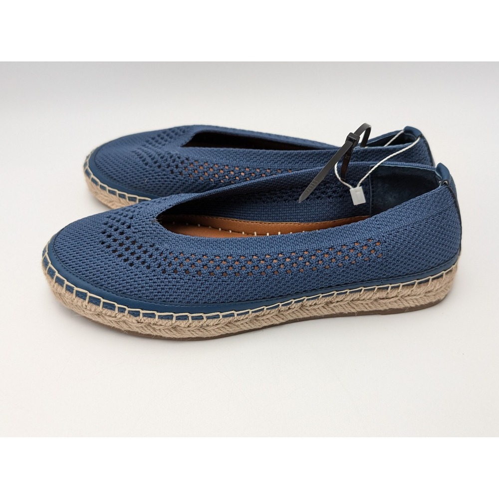 Lucky Brand Drena Blue‎ Knit Espadrille Flats Womens 5.5 Ortholite Comfort Y2K